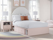 Sam's Furniture - Ashley Furniture - Wistenpine Bedroom - Full Upholstered Panel Bed with Storage / Blush - B1323B13