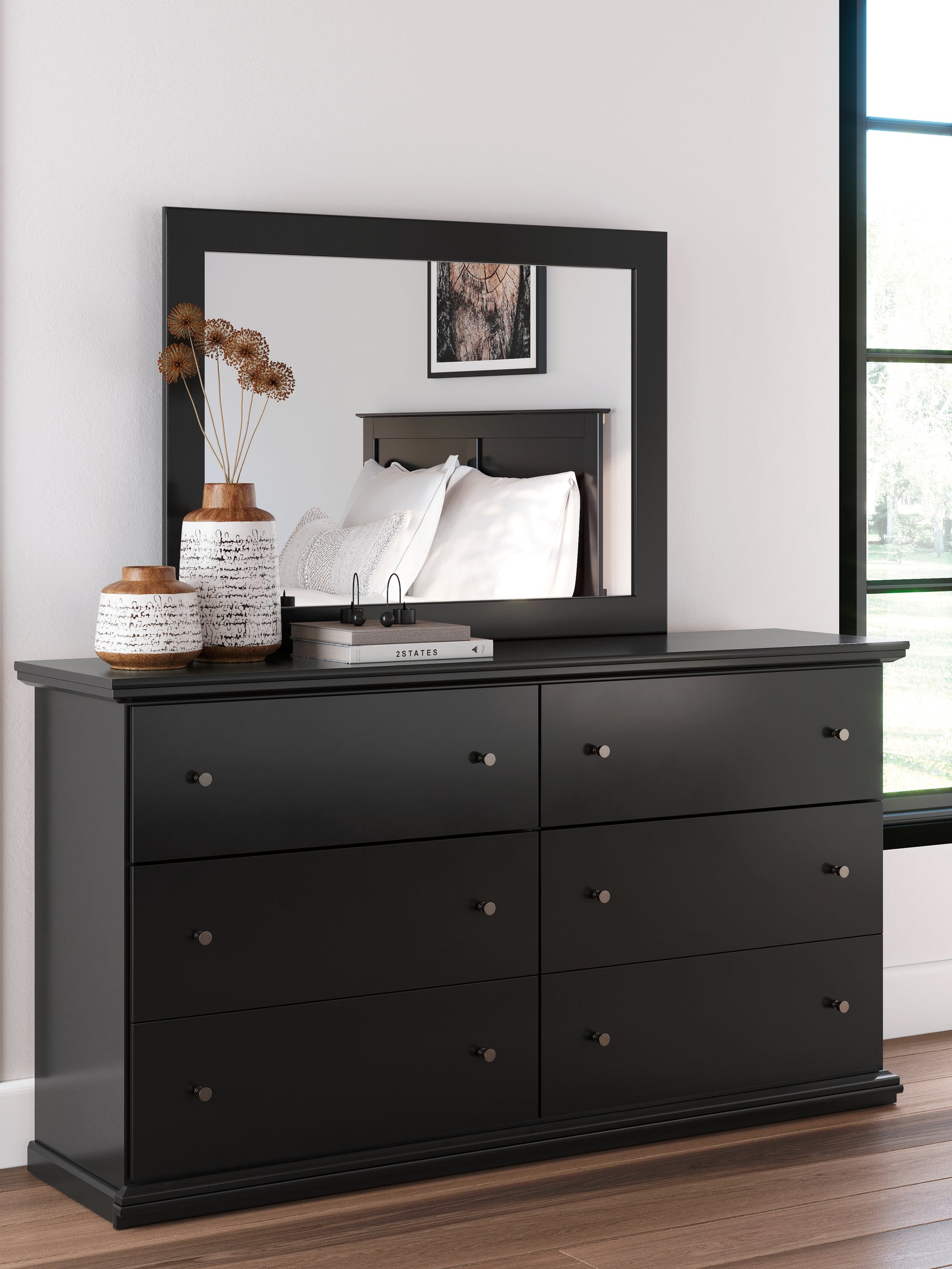 Sam's Furniture - Ashley Furniture - Maribel Bedroom - Dresser and Mirror / Black - B138B50