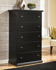 Sam's Furniture - Ashley Furniture - Maribel Bedroom - Five Drawer Chest / Black - B138-46