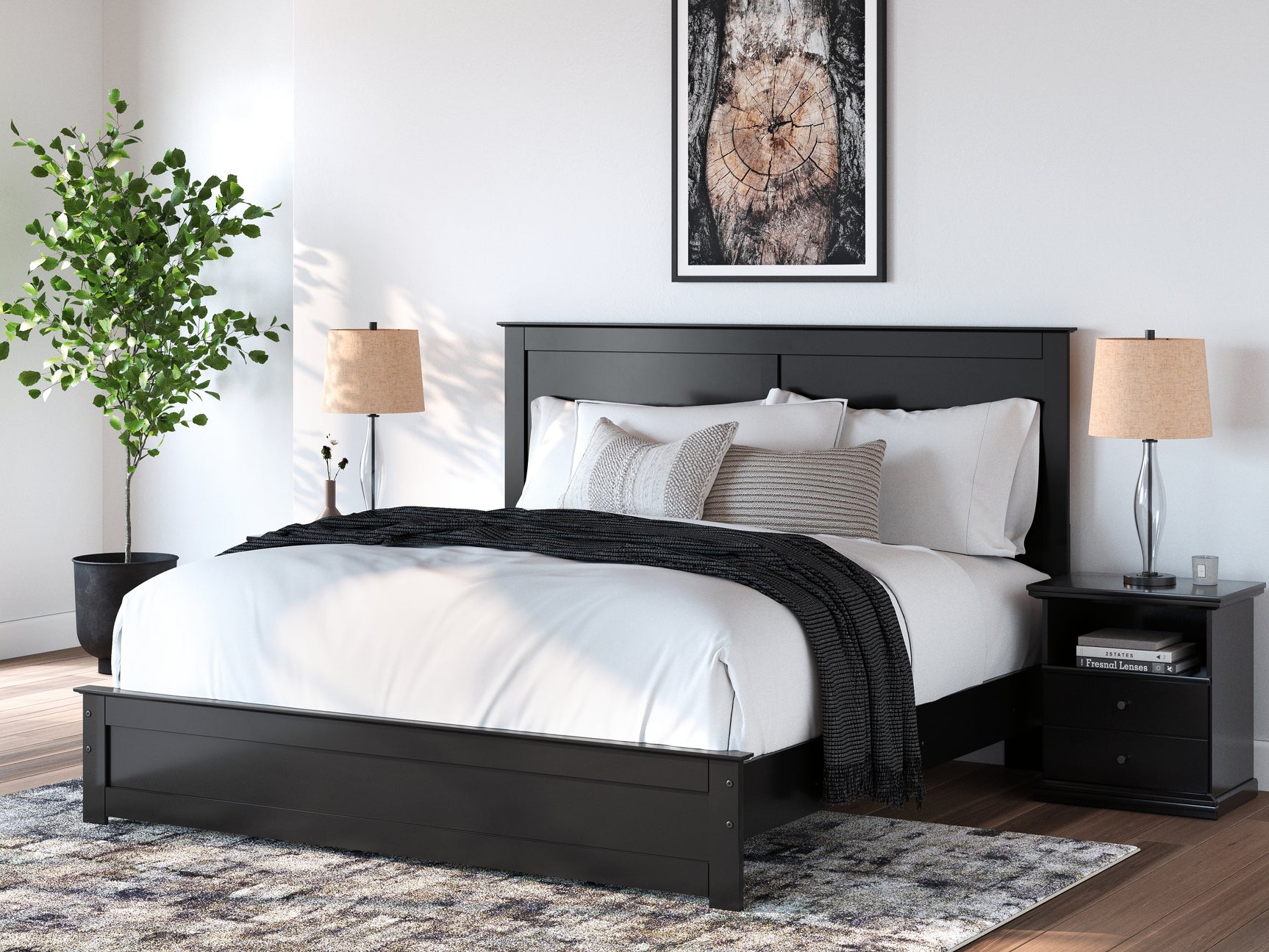 Sam's Furniture - Ashley Furniture - Maribel Bedroom - King Panel Bed / Black - B138B57