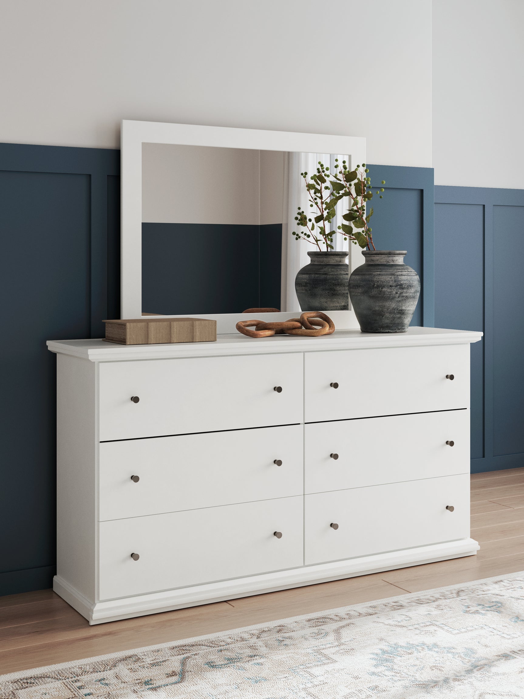 Sam's Furniture - Ashley Furniture - Bostwick Shoals Bedroom - Dresser and Mirror / White - B139B40