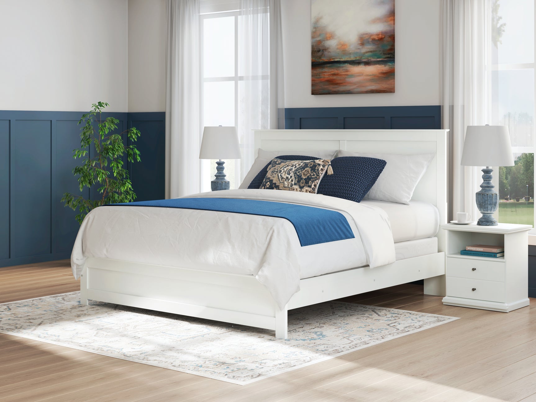 Sam's Furniture - Ashley Furniture - Bostwick Shoals Bedroom - King Panel Bed / White - B139B47