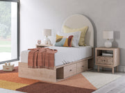 Sam's Furniture - Ashley Furniture - Arloster Bedroom - Twin Upholstered Panel Bed with Storage / Tan/White - PCB1566B6