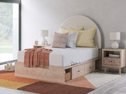 Sam's Furniture - Ashley Furniture - Arloster Bedroom - Full Upholstered Panel Bed with Storage / Tan/White - PCB1566B7
