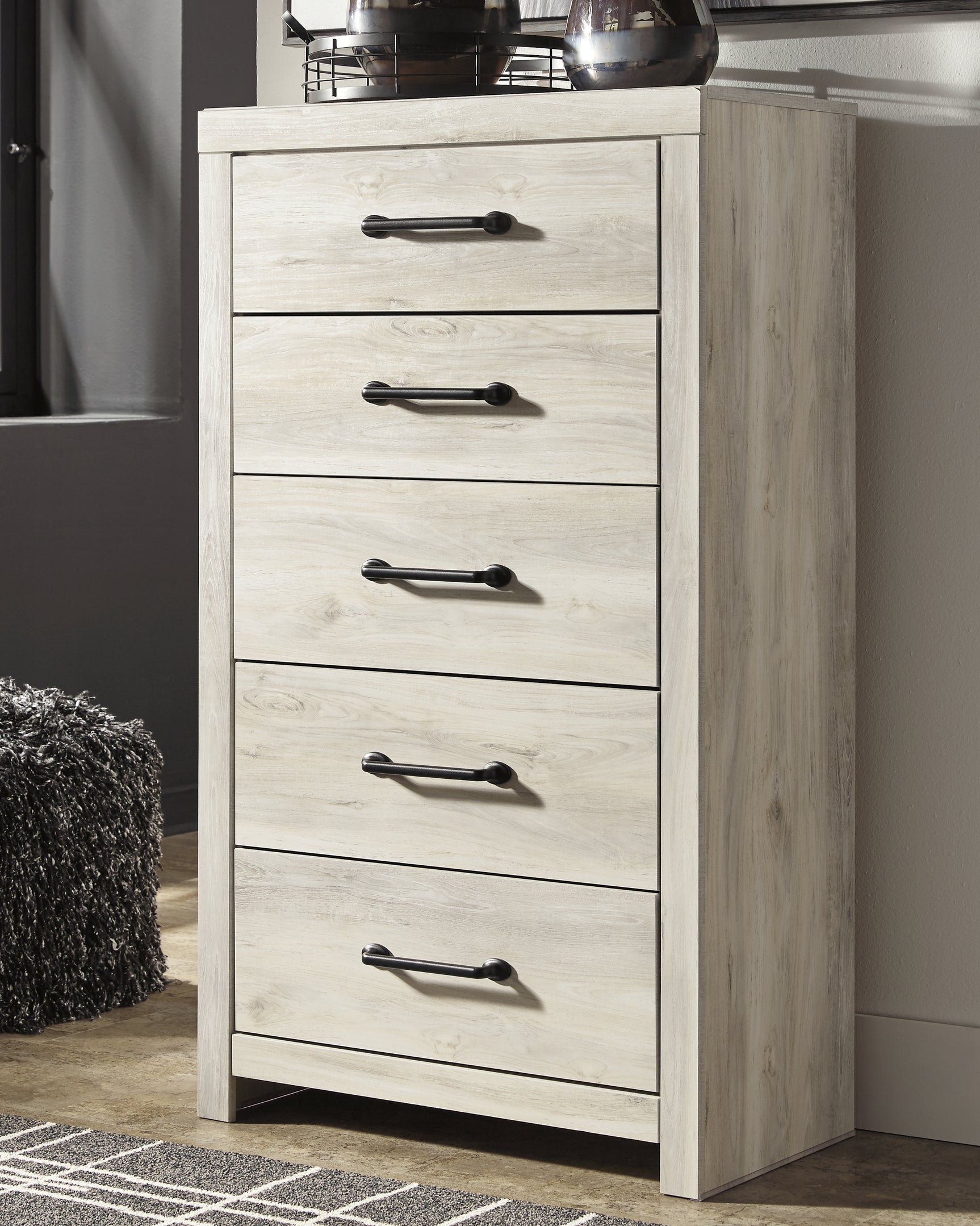 Sam's Furniture - Ashley Furniture - Cambeck Bedroom - Five Drawer Chest / Whitewash - B192-46