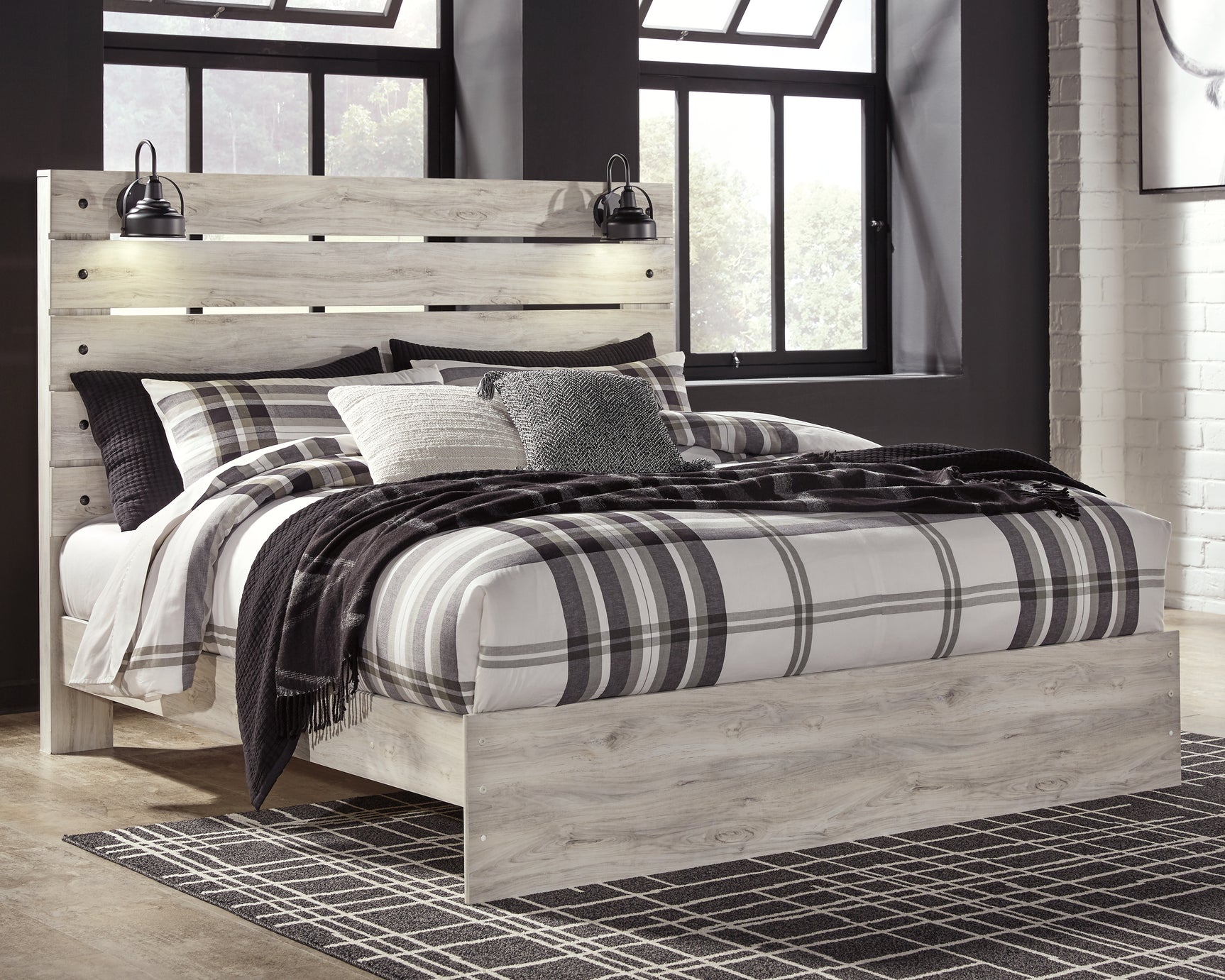 Sam's Furniture - Ashley Furniture - Cambeck Bedroom - King Panel Bed / Whitewash - B192B28