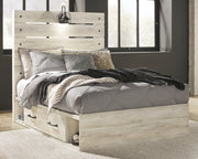 Sam's Furniture - Ashley Furniture - Cambeck Bedroom - Full Panel Bed with 4 Storage Drawers / Whitewash - B192B34