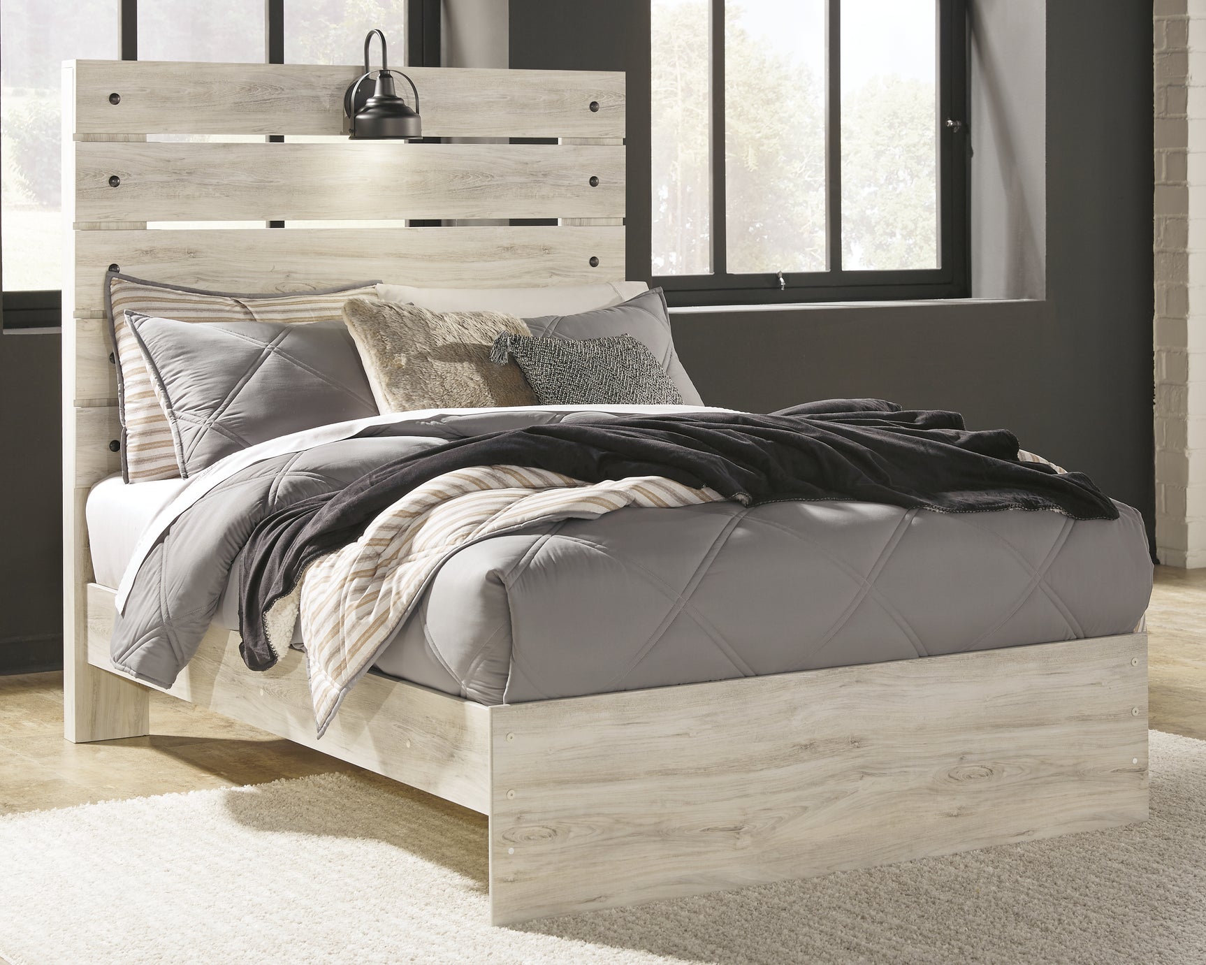 Sam's Furniture - Ashley Furniture - Cambeck Bedroom - Full Panel Bed / Whitewash - B192B3