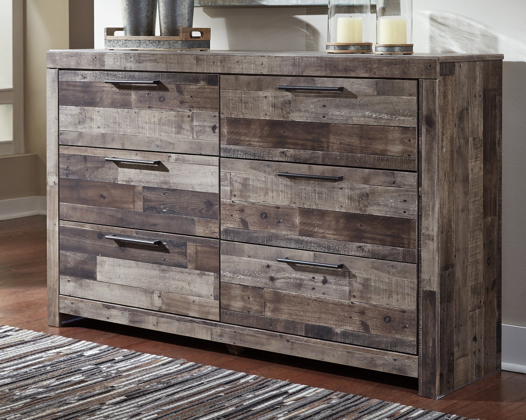 Sam's Furniture - Ashley Furniture - Derekson Bedroom - Six Drawer Dresser / Multi Gray - B200-31