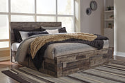 Sam's Furniture - Ashley Furniture - Derekson Bedroom - King Panel Bed with 6 Storage Drawers / Multi Gray - B200B12