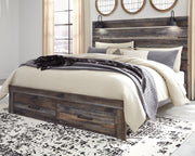 Sam's Furniture - Ashley Furniture - Drystan Bedroom - King Panel Bed with 2 Storage Drawers / Multi - B211B55