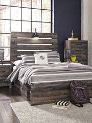 Sam's Furniture - Ashley Furniture - Drystan Bedroom - Full Panel Bed with 4 Storage Drawers / Multi - B211B12
