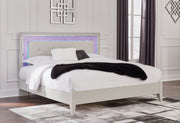 Sam's Furniture - Ashley Furniture - Zyniden Bedroom - King Upholstered Panel Bed / Silver - B2114B3