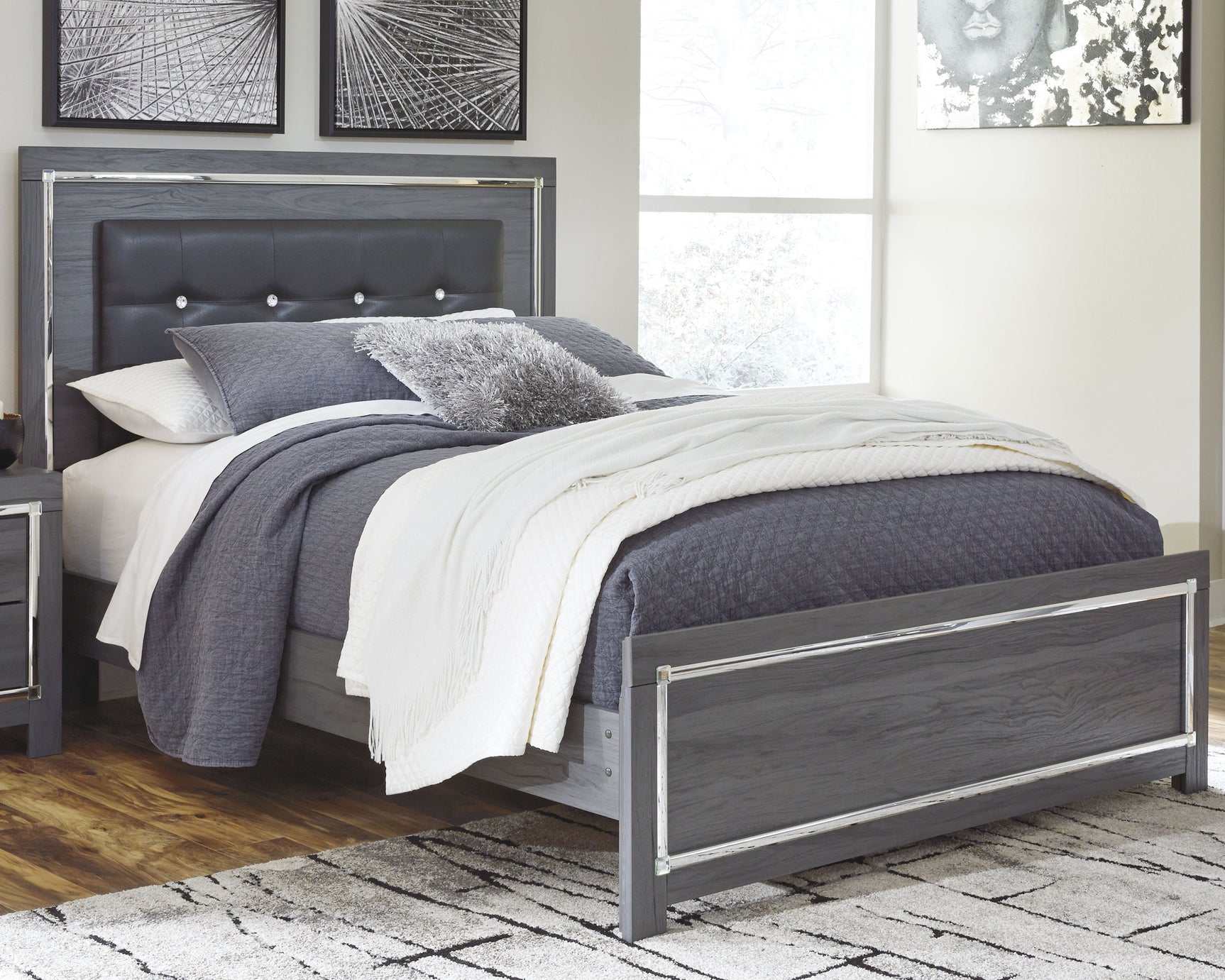 Sam's Furniture - Ashley Furniture - Lodanna Bedroom - Queen Panel Bed / Gray - B214B2