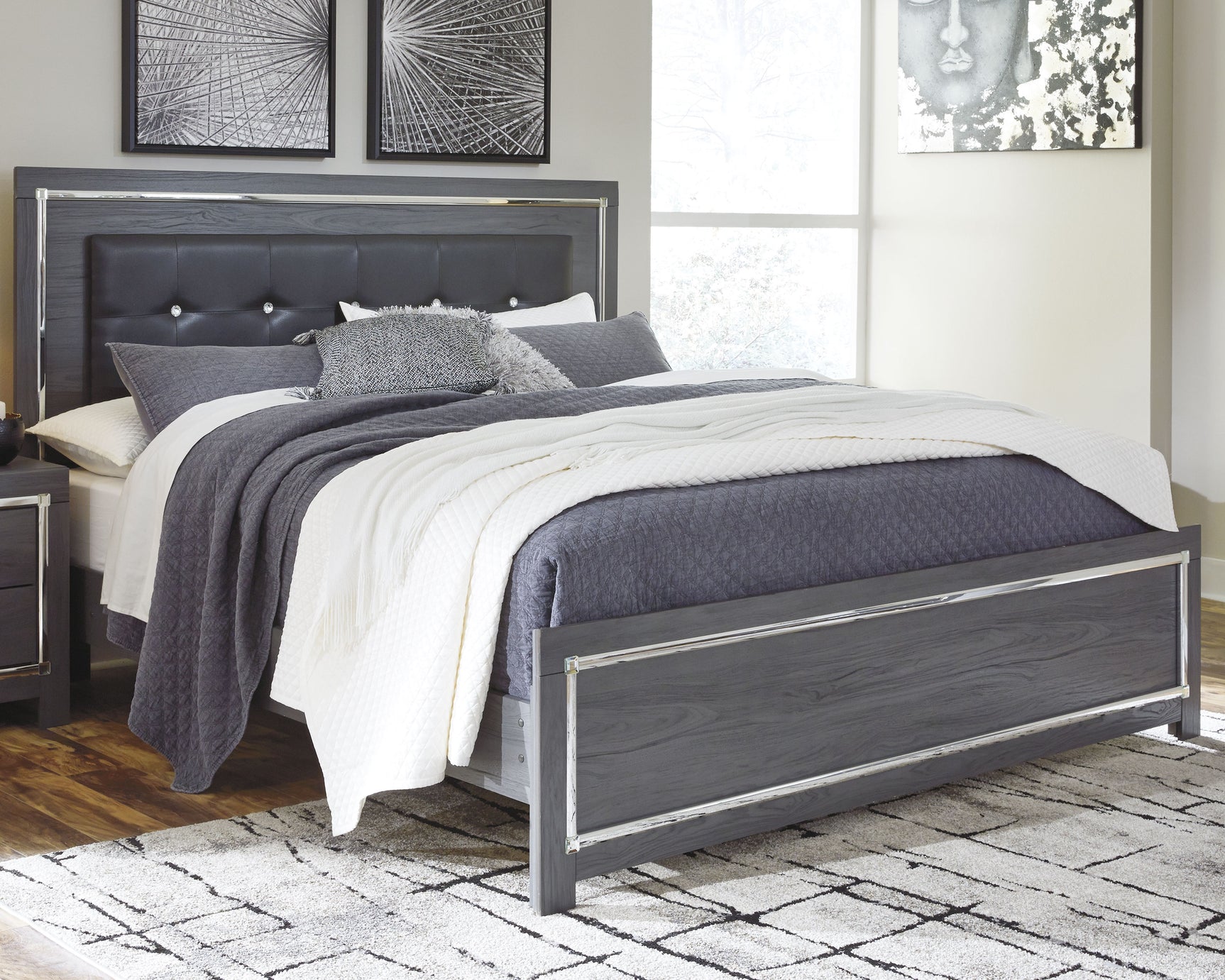 Sam's Furniture - Ashley Furniture - Lodanna Bedroom - King Panel Bed / Gray - B214B10
