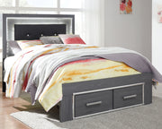 Sam's Furniture - Ashley Furniture - Lodanna Bedroom - Full Panel Bed with 2 Storage Drawers / Gray - B214B5