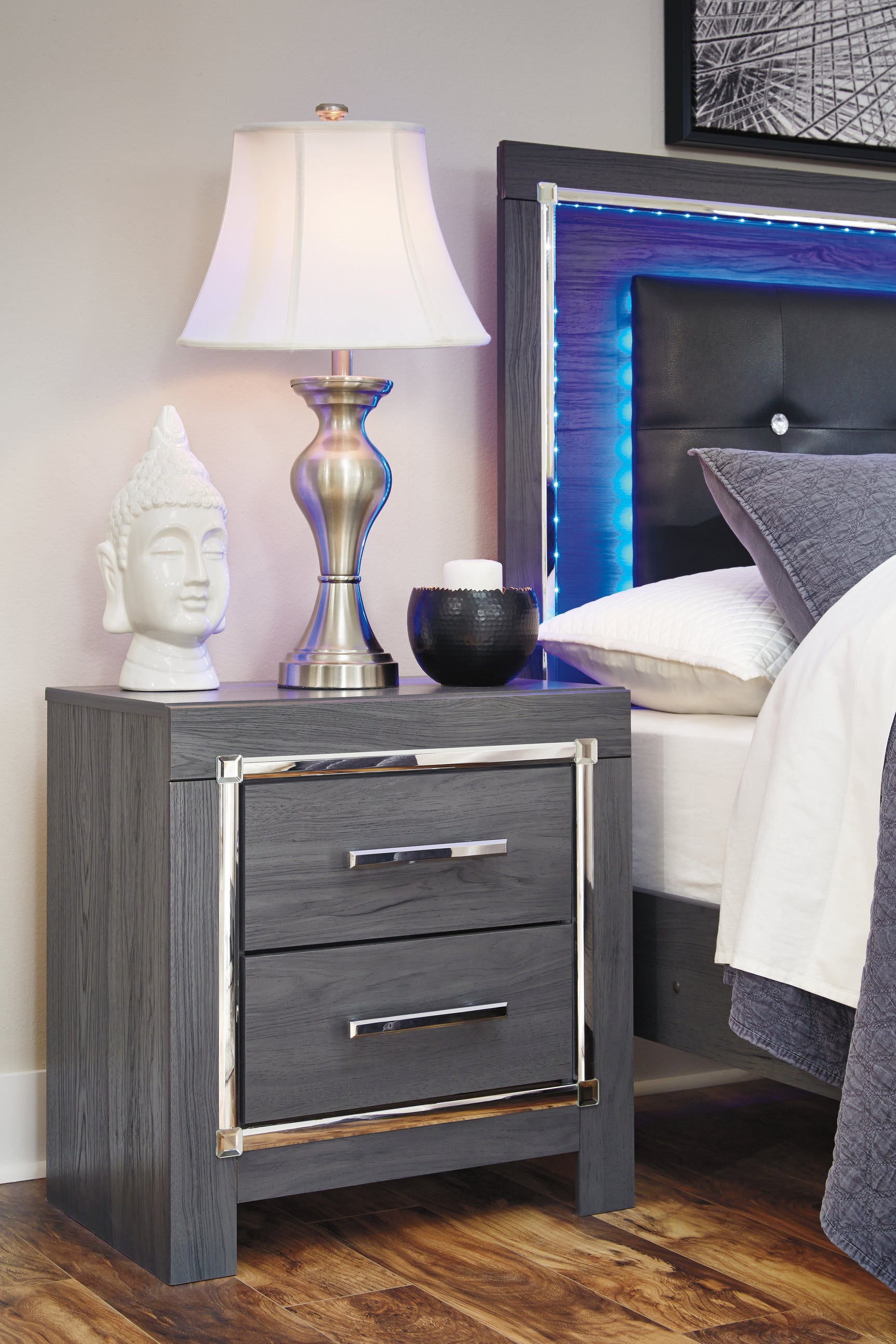 Sam's Furniture - Ashley Furniture - Lodanna Bedroom - Two Drawer Night Stand / Gray - B214-92