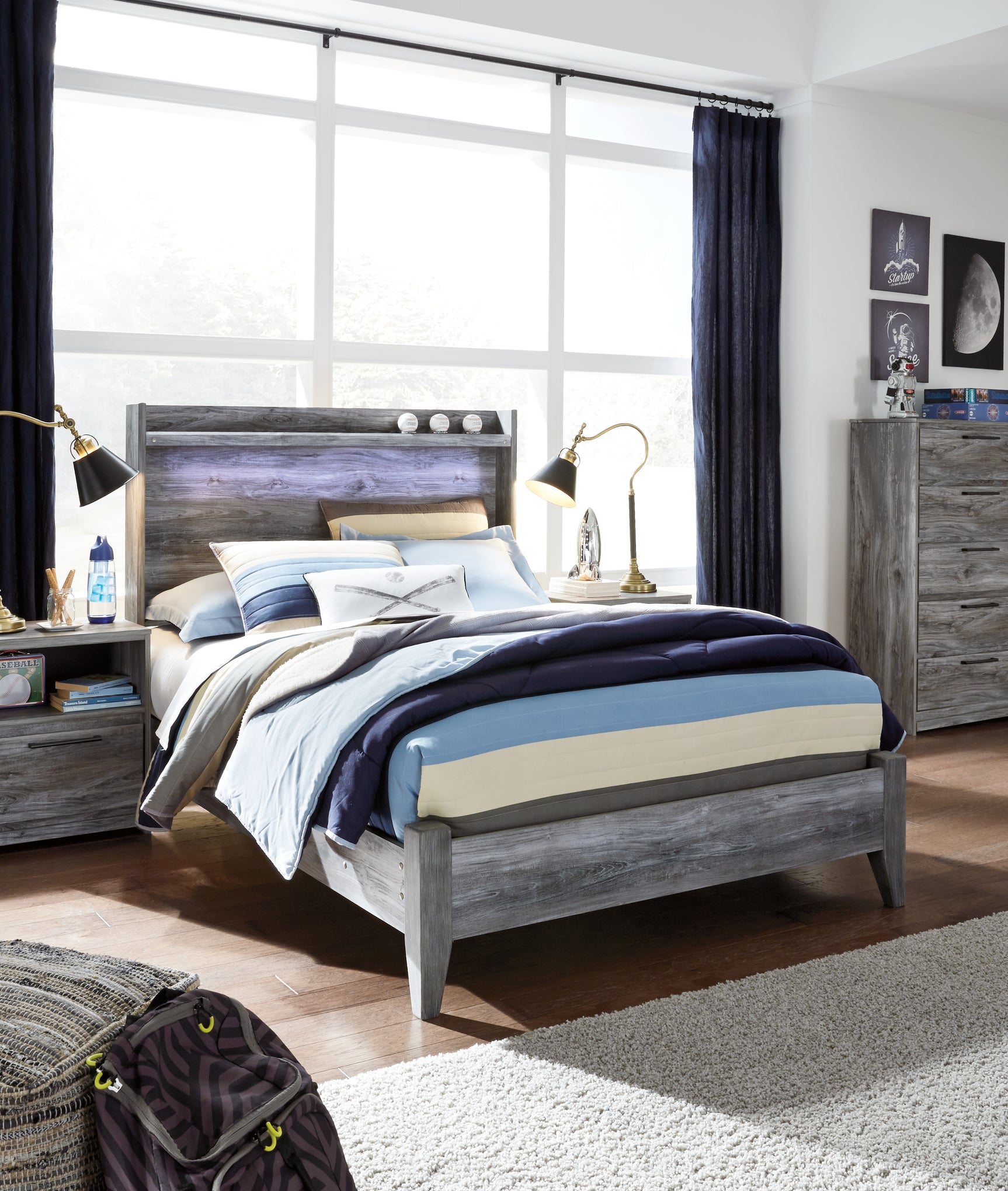 Sam's Furniture - Ashley Furniture - Baystorm Bedroom - Full Panel Bed / Gray - B221B21