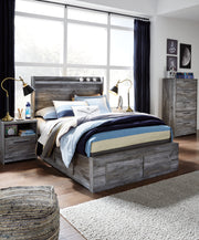 Sam's Furniture - Ashley Furniture - Baystorm Bedroom - Full Panel Bed with 6 Storage Drawers / Gray - B221B27