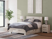 Sam's Furniture - Ashley Furniture - Lawroy Bedroom - Queen Panel Bed with Storage / Light Natural - B2310B6