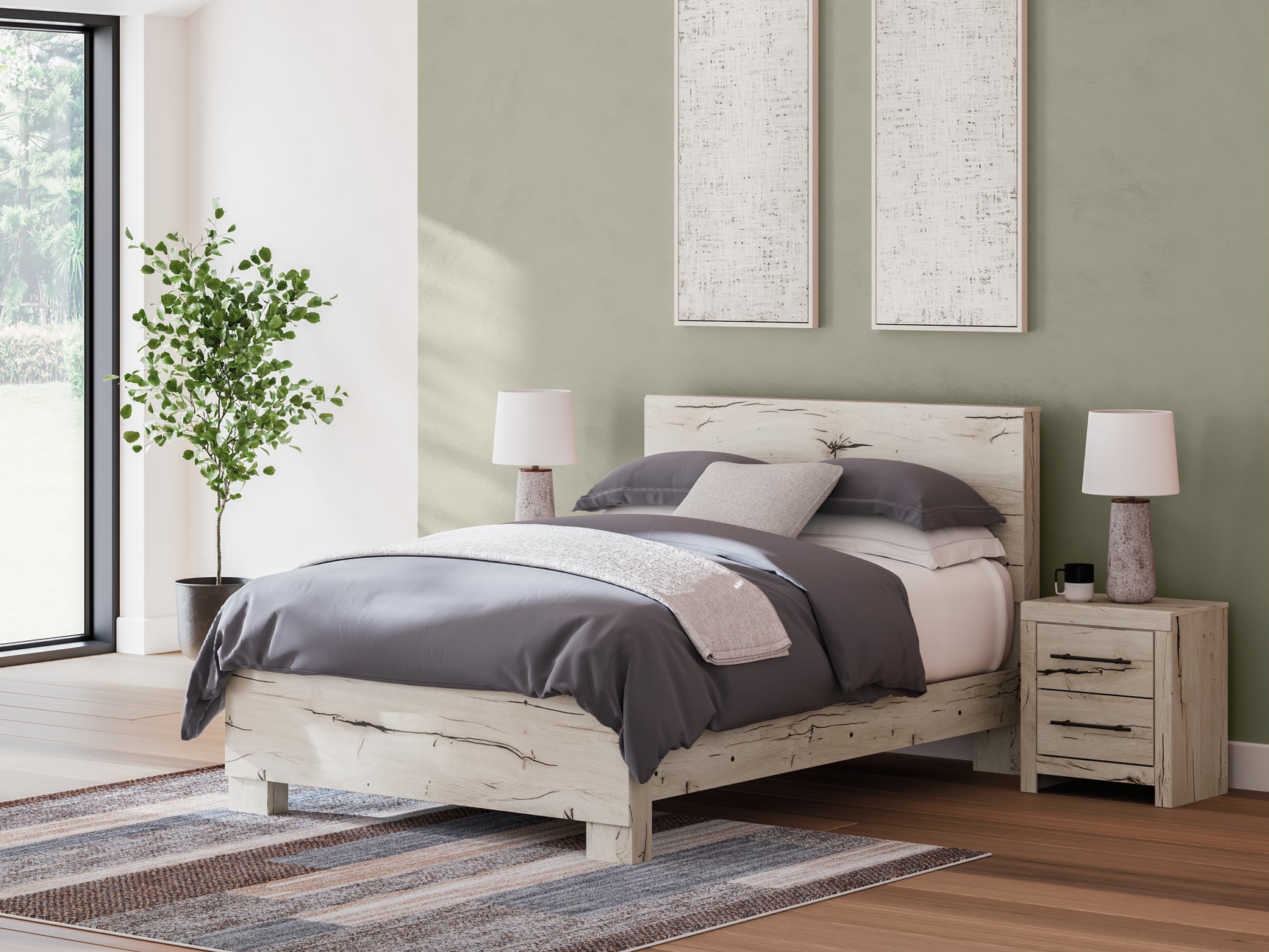 Sam's Furniture - Ashley Furniture - Lawroy Bedroom - Queen Panel Bed / Light Natural - B2310B2