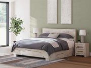 Sam's Furniture - Ashley Furniture - Lawroy Bedroom - King Panel Bed with Storage / Light Natural - B2310B13