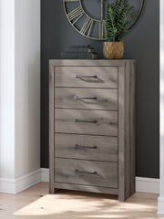 Sam's Furniture - Ashley Furniture - Graystorm Bedroom - Five Drawer Chest / Brown Gray - PCB2405-46