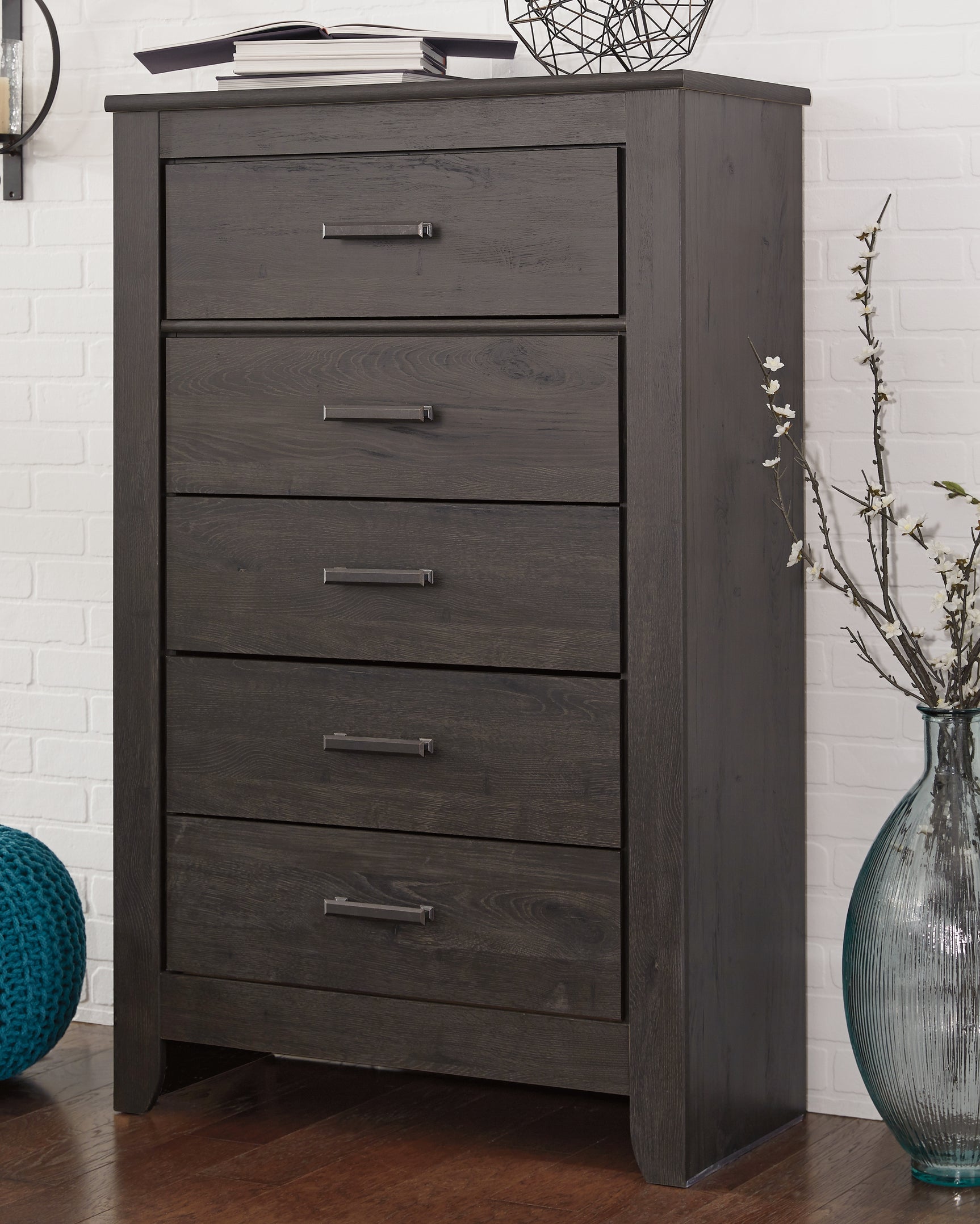 Sam's Furniture - Ashley Furniture - Brinxton Bedroom - Five Drawer Chest / Charcoal - B249-46