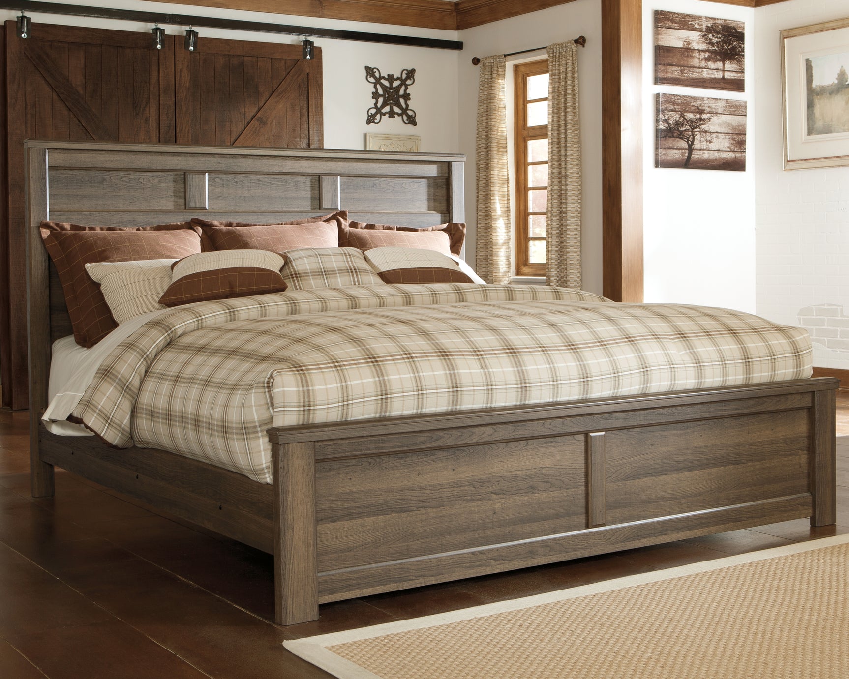 Sam's Furniture - Ashley Furniture - Juararo Bedroom - California King Panel Bed / Dark Brown - B251B14