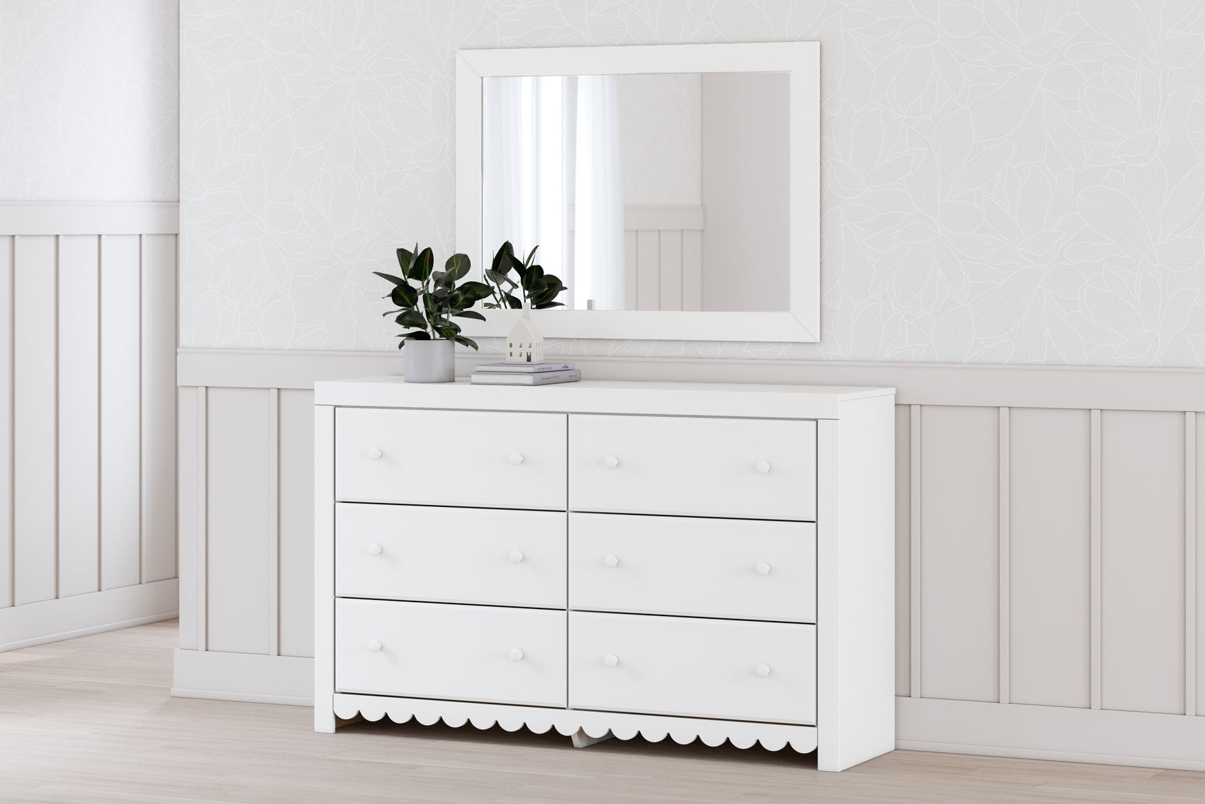 Sam's Furniture - Ashley Furniture - Mollviney Bedroom - Dresser and Mirror / White - B2540B1