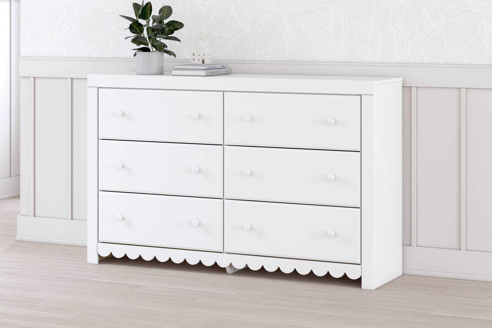 Sam's Furniture - Ashley Furniture - Mollviney Bedroom - Six Drawer Dresser / White - B2540-31