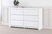 Sam's Furniture - Ashley Furniture - Mollviney Bedroom - Six Drawer Dresser / White - B2540-31