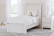 Sam's Furniture - Ashley Furniture - Mollviney Bedroom - Twin Panel Storage Bed / White - B2540B6