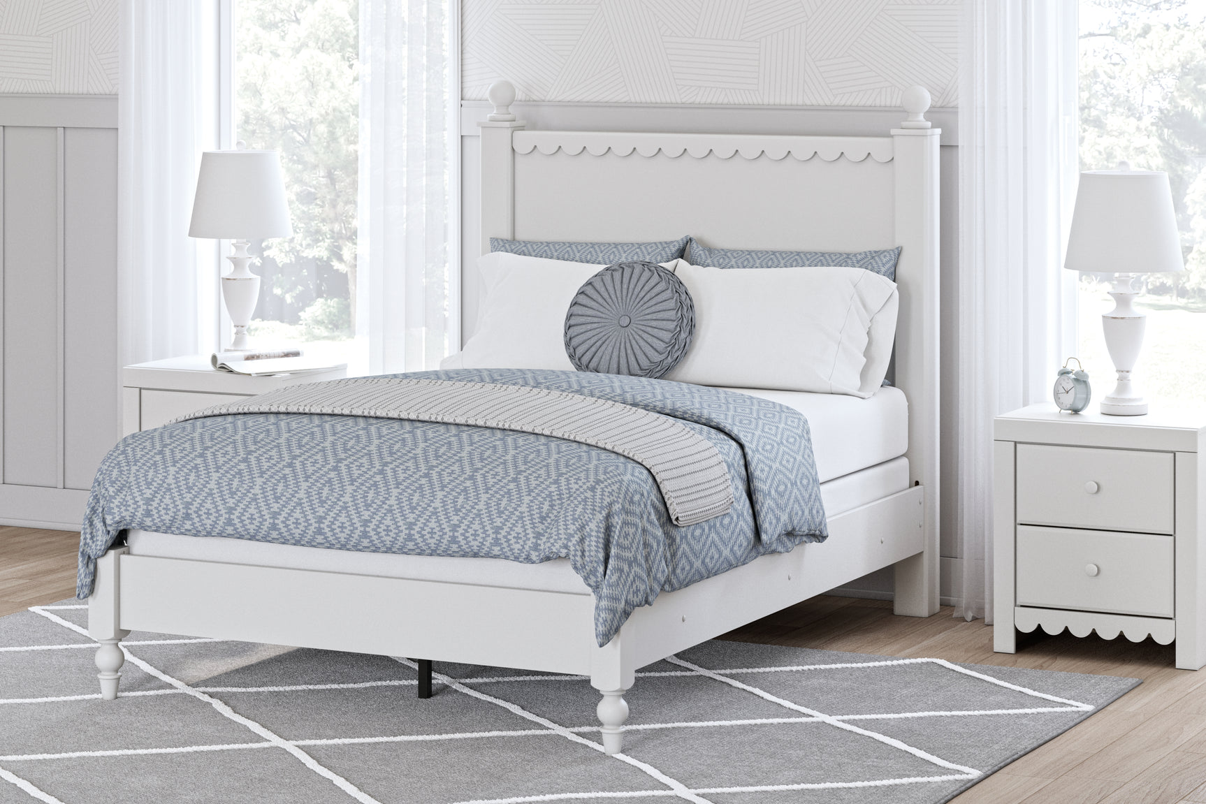 Sam's Furniture - Ashley Furniture - Mollviney Bedroom - Full Panel Bed / White - B2540B3