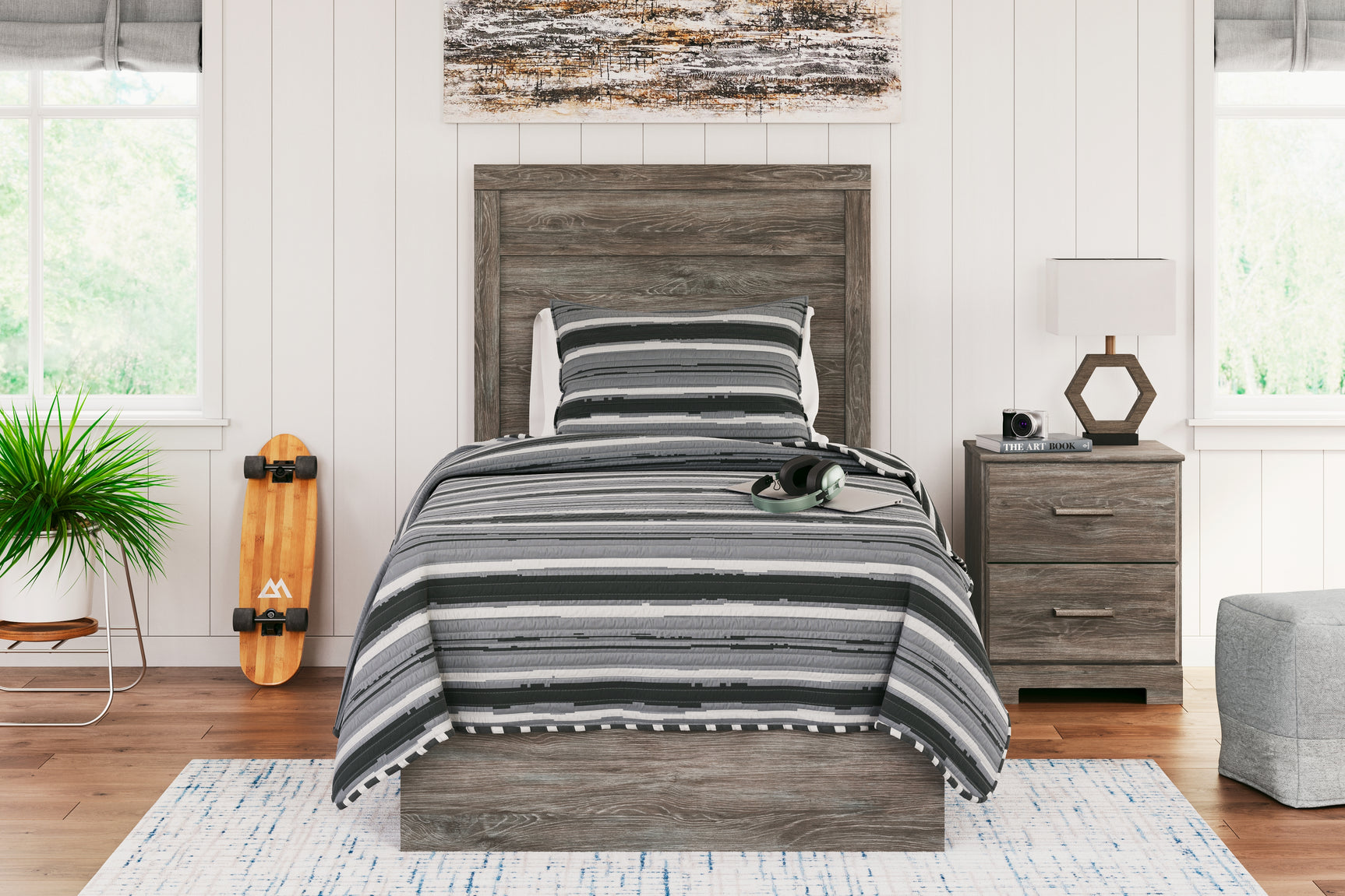 Sam's Furniture - Ashley Furniture - Ralinksi Bedroom - Twin Panel Bed / Gray - B2587B11