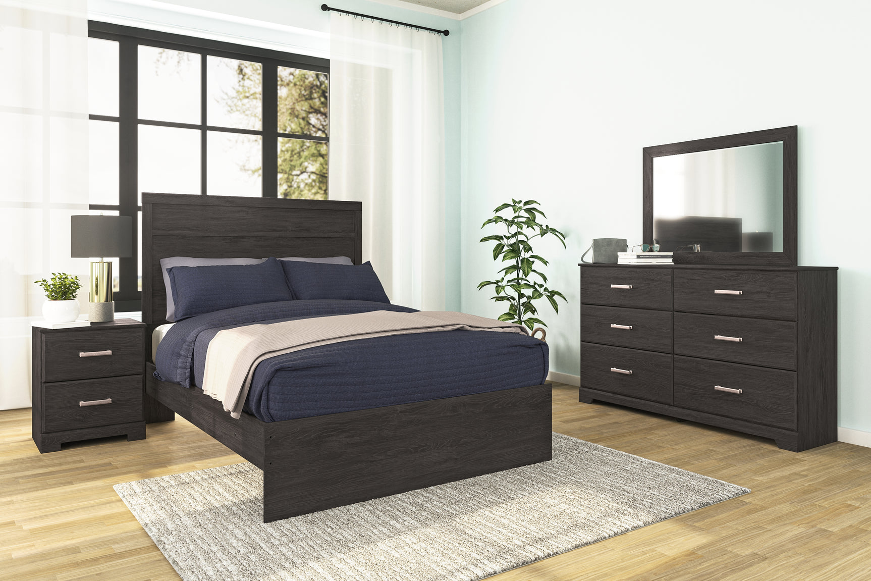 Sam's Furniture - Ashley Furniture - Belachime Bedroom - Dresser and Mirror / Charcoal - B2589B1