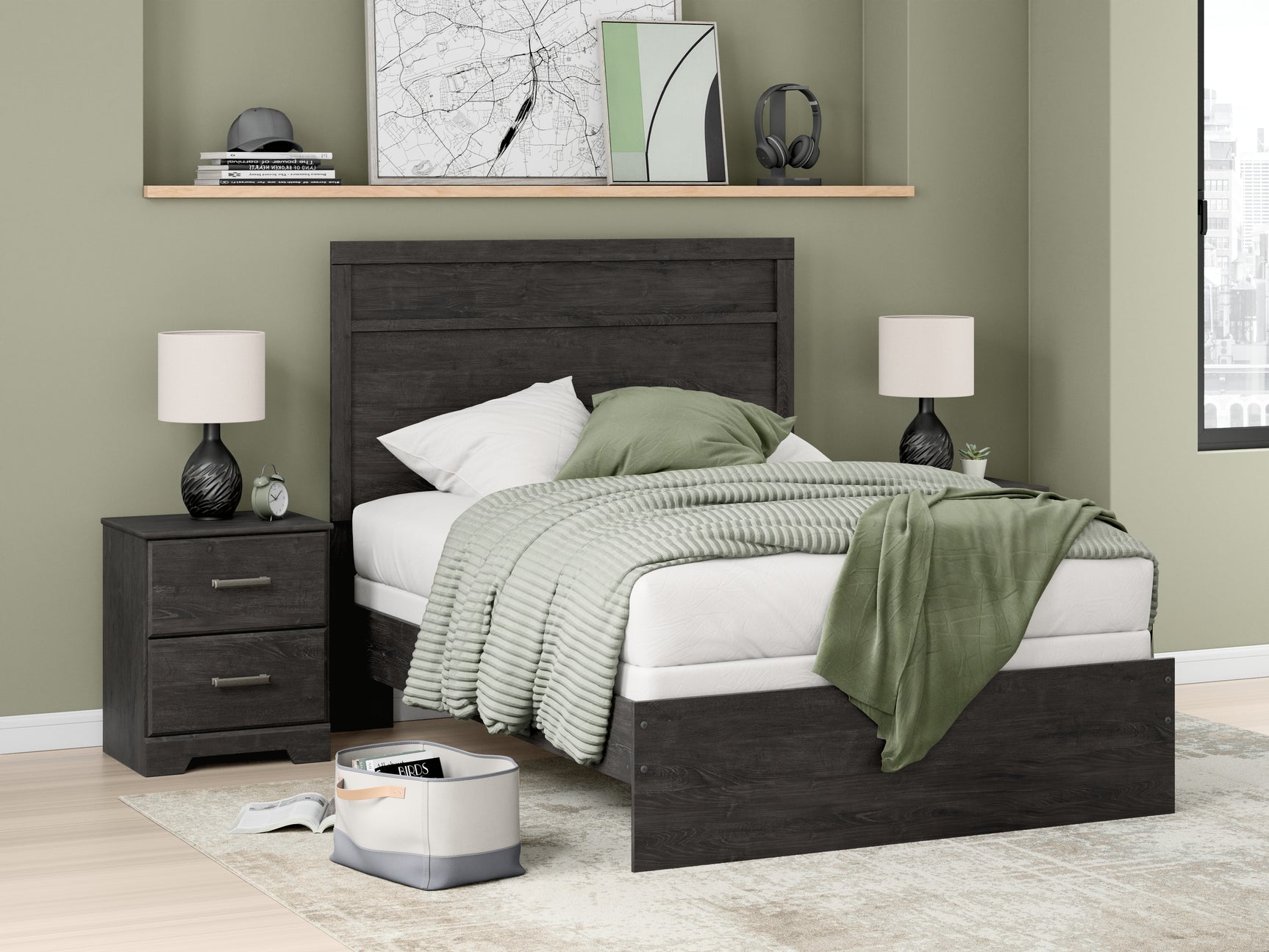 Sam's Furniture - Ashley Furniture - Belachime Bedroom - Full Panel Bed / Charcoal - B2589B5