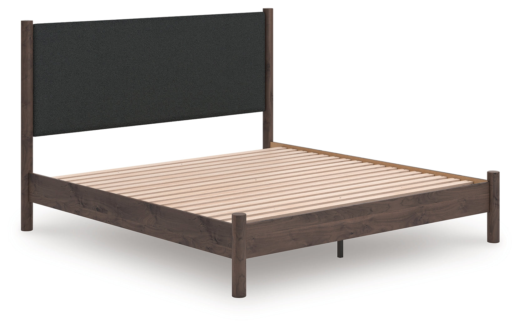 Sam's Furniture - Ashley Furniture - Pamytta Bedroom - King Upholstered Panel Platform Bed / Brown - PCB2614B28