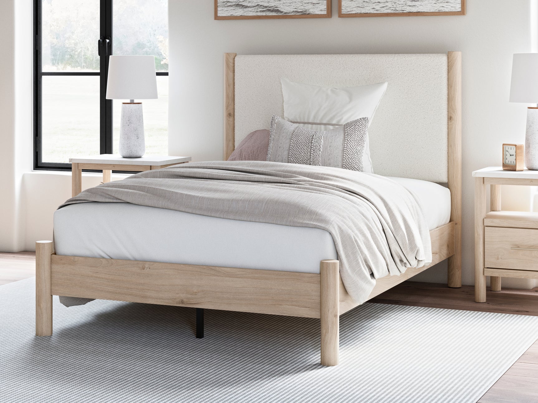Sam's Furniture - Ashley Furniture - Cadmori Bedroom - Full Upholstered Panel Bed / Two-tone - B2615B8