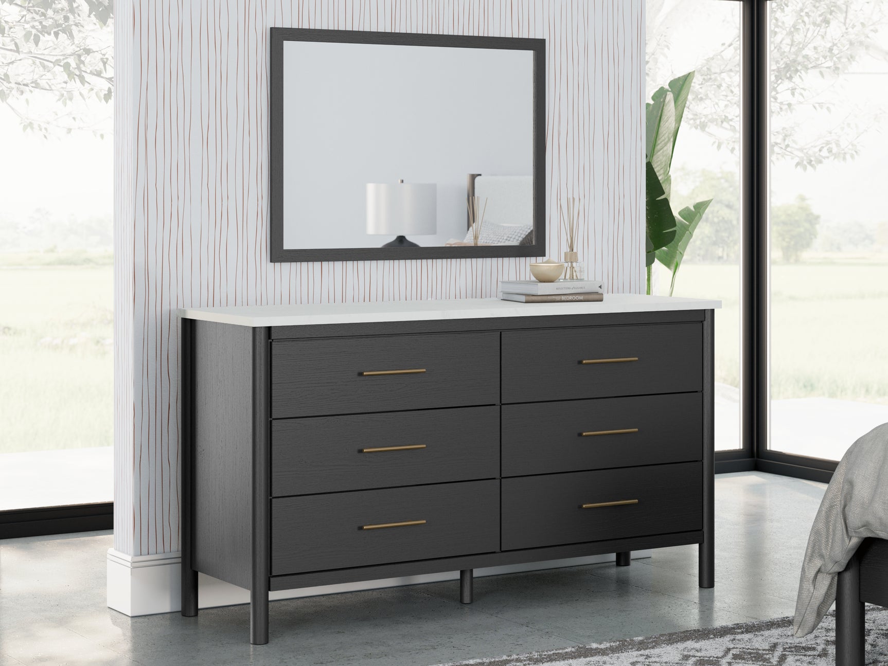 Sam's Furniture - Ashley Furniture - Cadmori Bedroom - Dresser and Mirror / Black/White - B2616B1
