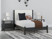 Sam's Furniture - Ashley Furniture - Cadmori Bedroom - Full Upholstered Panel Bed / Black/White - B2616B3