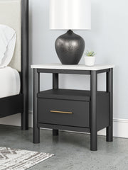 Sam's Furniture - Ashley Furniture - Cadmori Bedroom - One Drawer Night Stand / Black/White - B2616-91