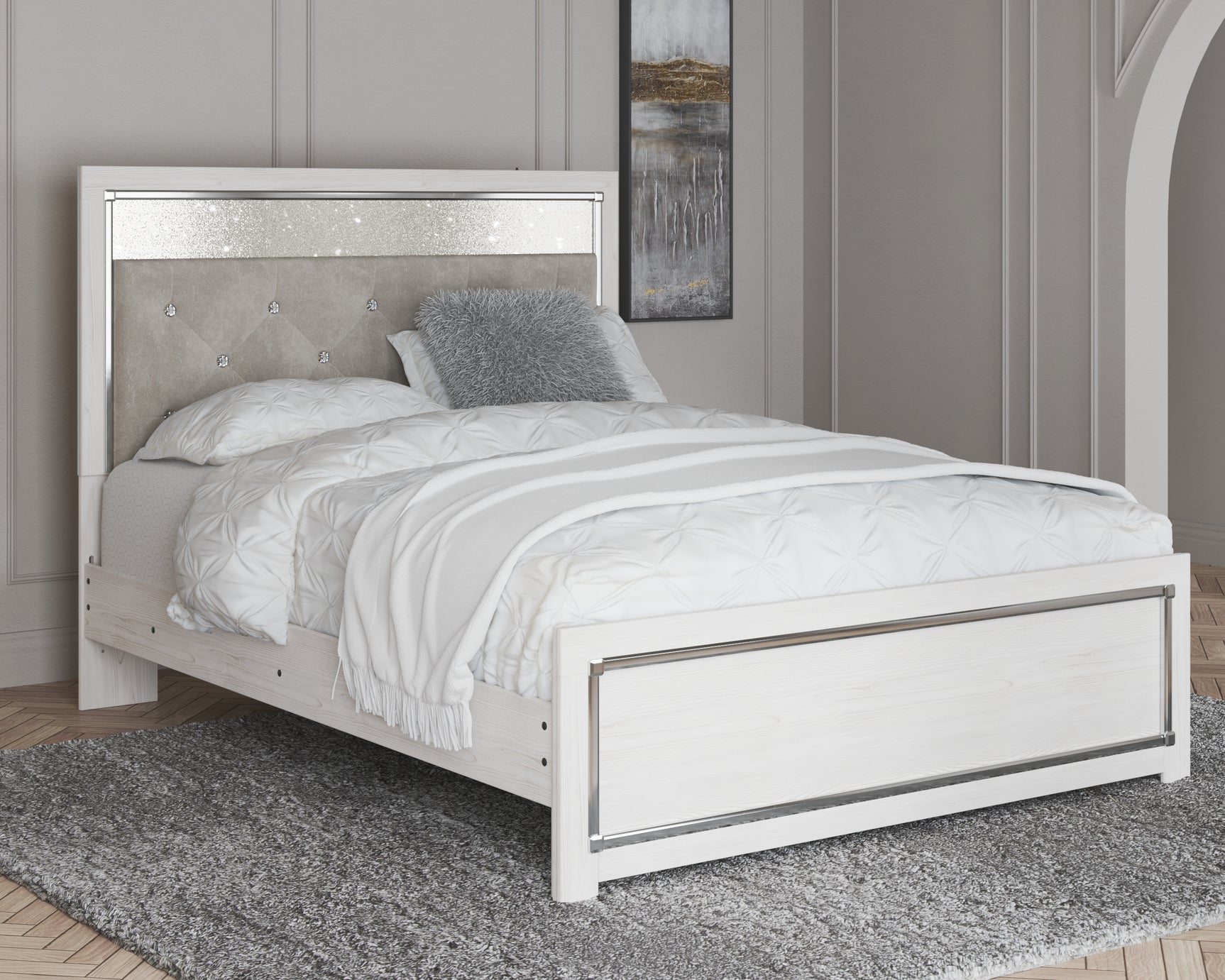 Sam's Furniture - Ashley Furniture - Altyra Bedroom - Queen Panel Bed / White - B2640B2