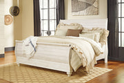 Sam's Furniture - Ashley Furniture - Willowton Bedroom - Queen Sleigh Bed / Whitewash - B267B4