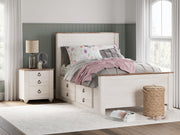 Sam's Furniture - Ashley Furniture - Willowton Bedroom - Full Panel Bed with 2 Storage Drawers / Whitewash - B267B22
