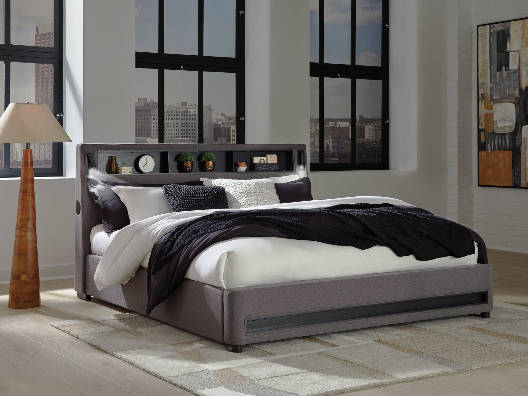 Sam's Furniture - Ashley Furniture - Verishaw Bedroom - King Upholstered Bed / Gray - PCB2721B21
