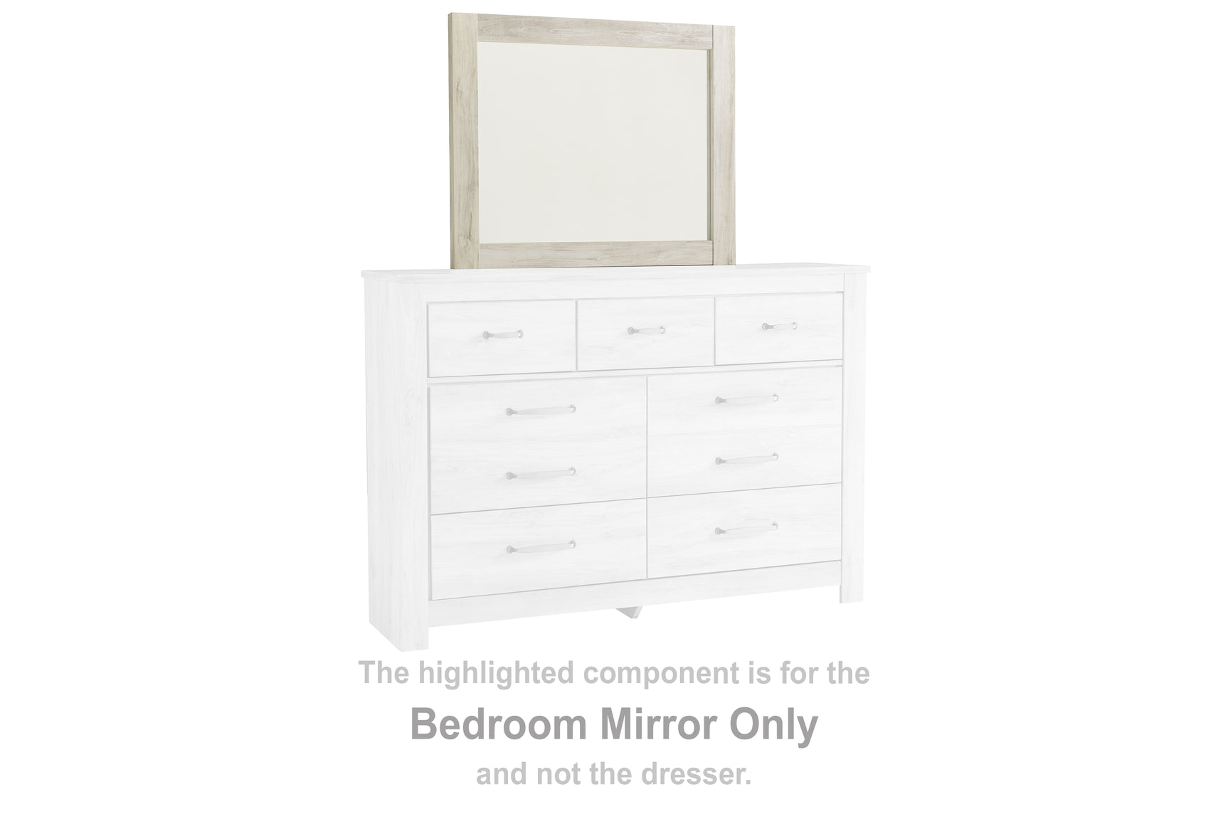 Sam's Furniture - Ashley Furniture - Bellaby Bedroom - Bedroom Mirror / Whitewash - B331-36