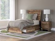 Sam's Furniture - Ashley Furniture - Chirason Bedroom - Twin Panel Bed with Storage / Brown - PCB3367B27