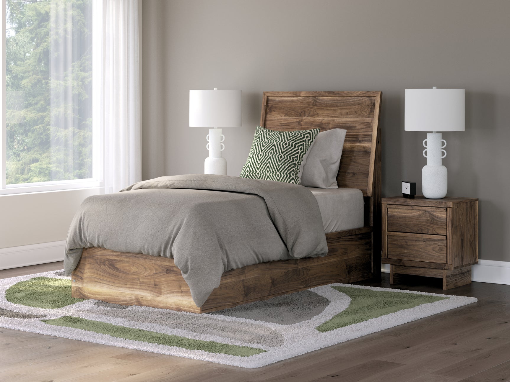 Sam's Furniture - Ashley Furniture - Chirason Bedroom - Twin Panel Bed / Brown - PCB3367B21