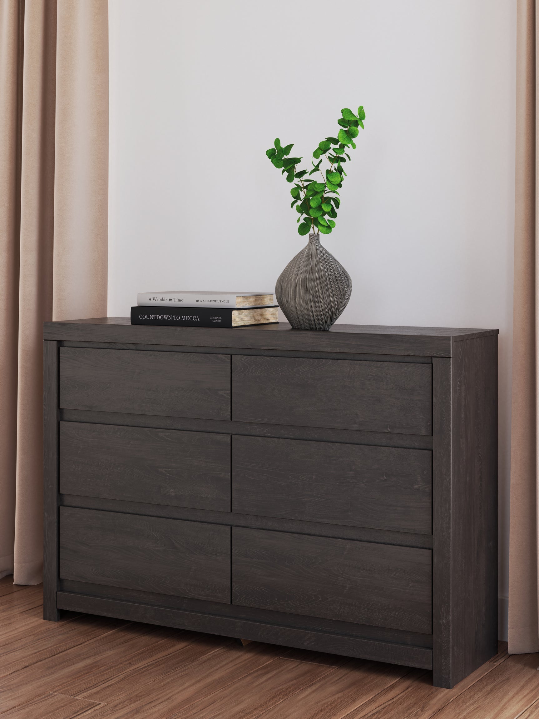 Sam's Furniture - Ashley Furniture - Fraluna Bedroom - Six Drawer Dresser / Charcoal - PCB3370-31